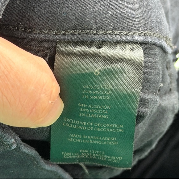 Banana Republic Cotton Blend Spandex Classic Black Women's Shorts Size 6 - Picture 6 of 6